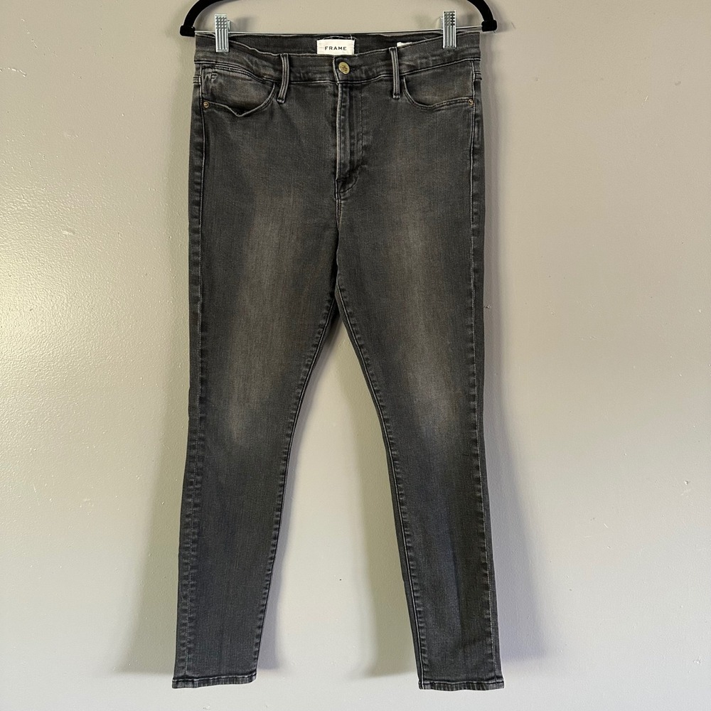 Frame Le High Skinny Jeans |‎ Distressed Black